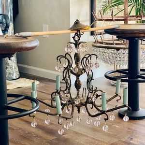 Antique Brass Chandelier upcycled